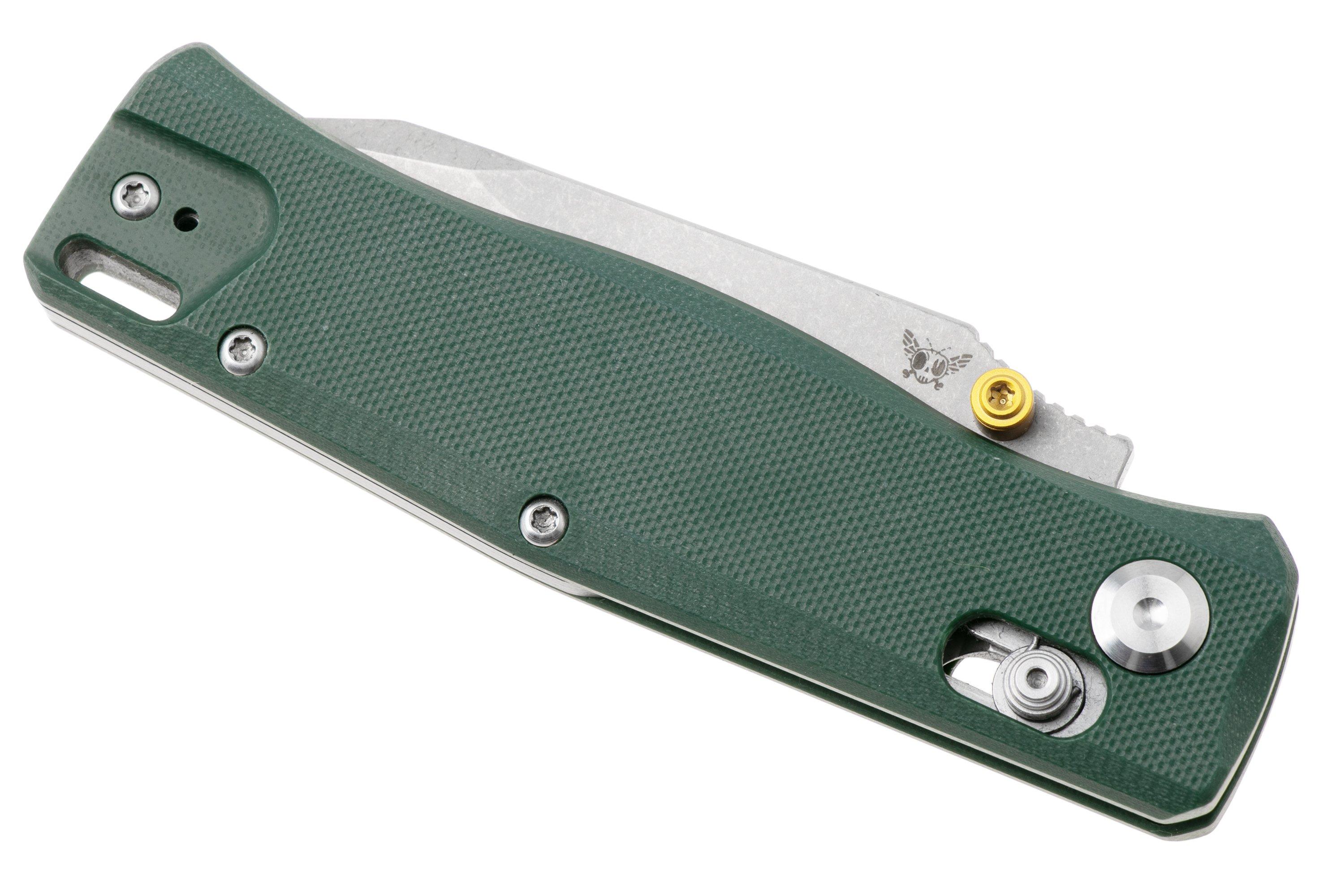 Flytanium Beef FLY-1386DMS Stonewashed 14C28N, Green G10, pocket knife ...