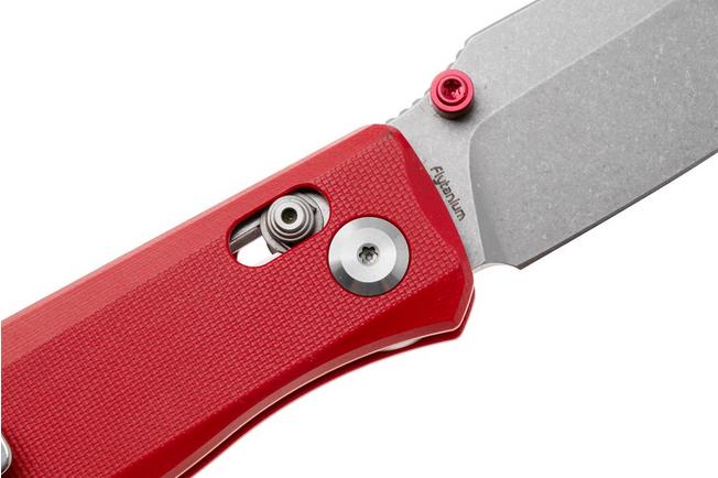 Afbeelding voor Flytanium Beef FLY-1386FRS, Stonewashed 14C28N, Fire Red G10, zakmes