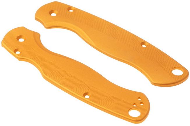 Afbeelding voor Flytanium Spyderco Paramilitary 2 Loop Scales FLY-1406GN, Gold Nugget Aluminum, handgreepschalen