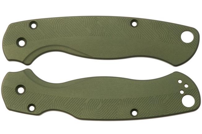 Afbeelding voor Flytanium Spyderco Paramilitary 2 Loop Scales FLY-1406OD, Olive Drab Aluminum, handgreepschalen