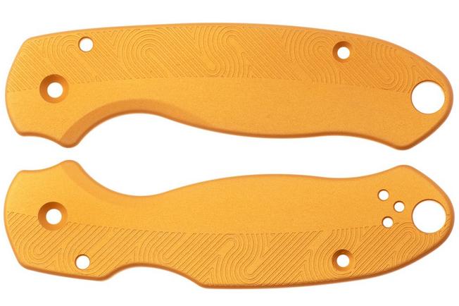 Afbeelding voor Flytanium Spyderco Para 3 Loop Scales FLY-1407GN, Gold Nugget Aluminum, handgreepschalen