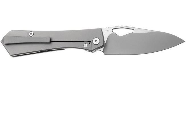 Afbeelding voor Flytanium Theory 1481S Satin 20CV, Bead Blasted Titanium, zakmes