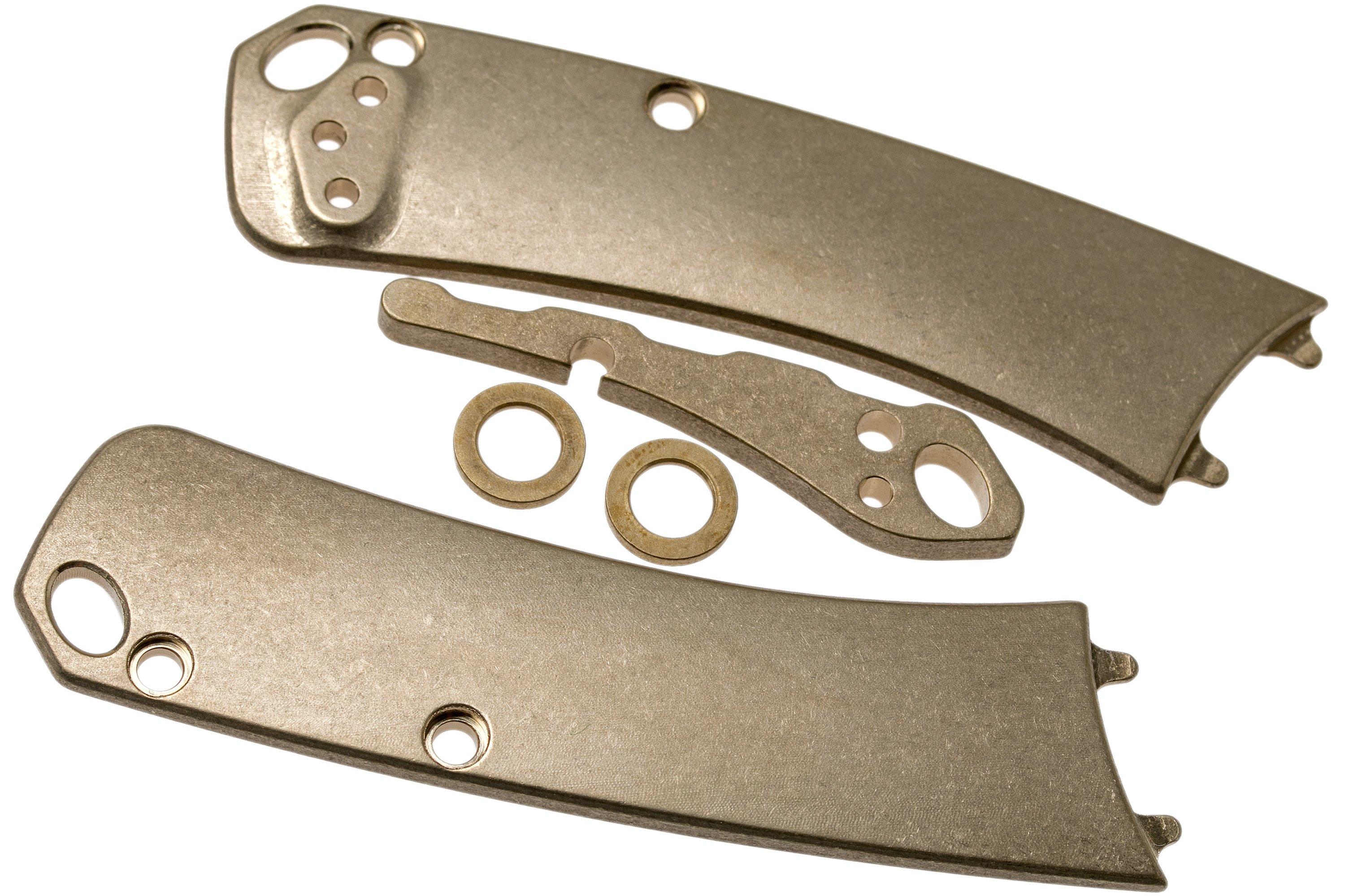 Flytanium Brass Scales for Benchmade Crooked River Mini, Stonewash