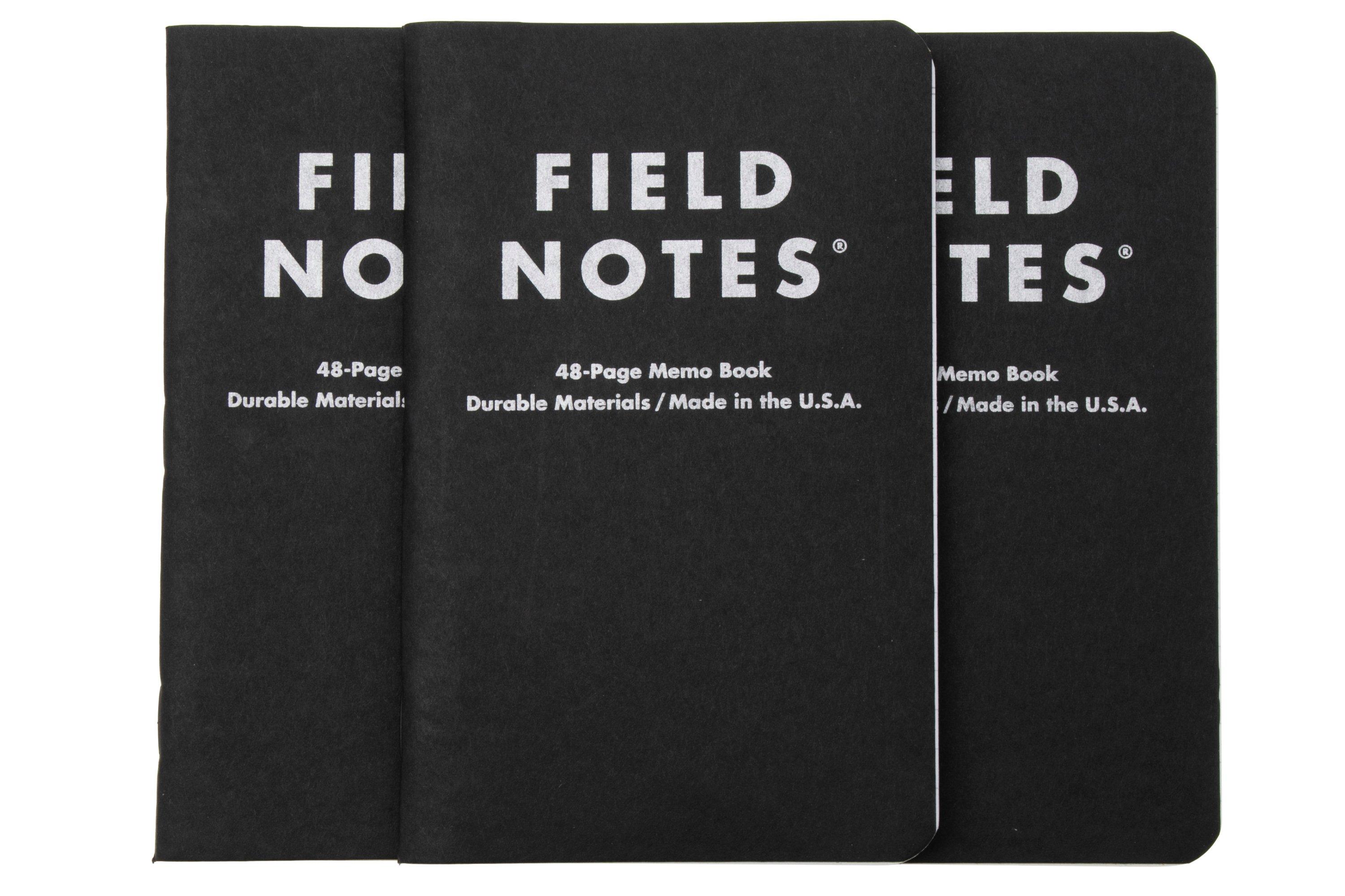 Field Notes Pitch Black Memo Book FN-34 Ruled 3-Pack, carnets de notes ...