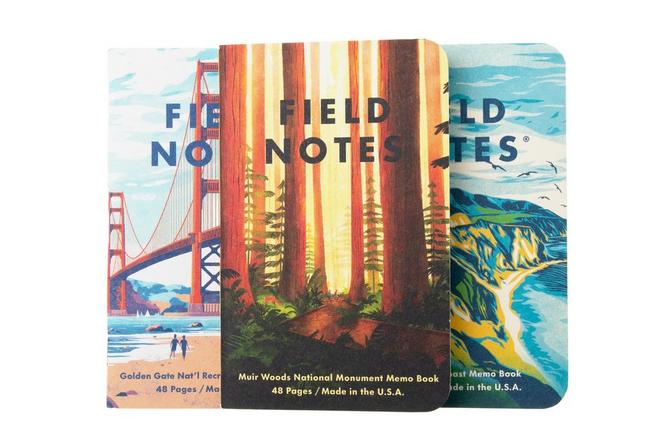 Afbeelding voor Field Notes Explore America FN-50A Dot-Graph 3-Pack A Big Sur Muir Woods Golden Gate, notitieboekjes