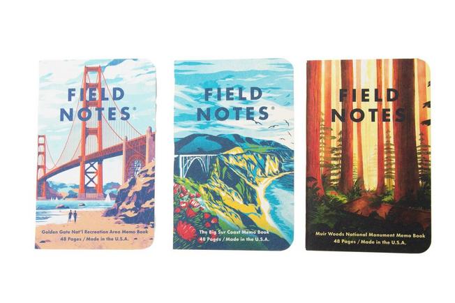 Afbeelding voor Field Notes Explore America FN-50A Dot-Graph 3-Pack A Big Sur Muir Woods Golden Gate, notitieboekjes