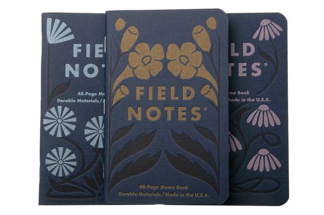 Afbeelding voor Field Notes 68th Quarterly Limited Edition FNC-68, Lined 3-Pack Fall Flowers, notitieboekjes