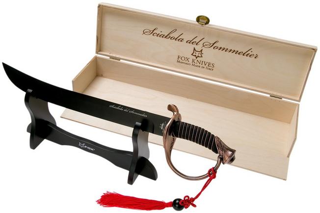 Champagne Saber Engraved Fox Sciabola del Sommelier Bronze Black