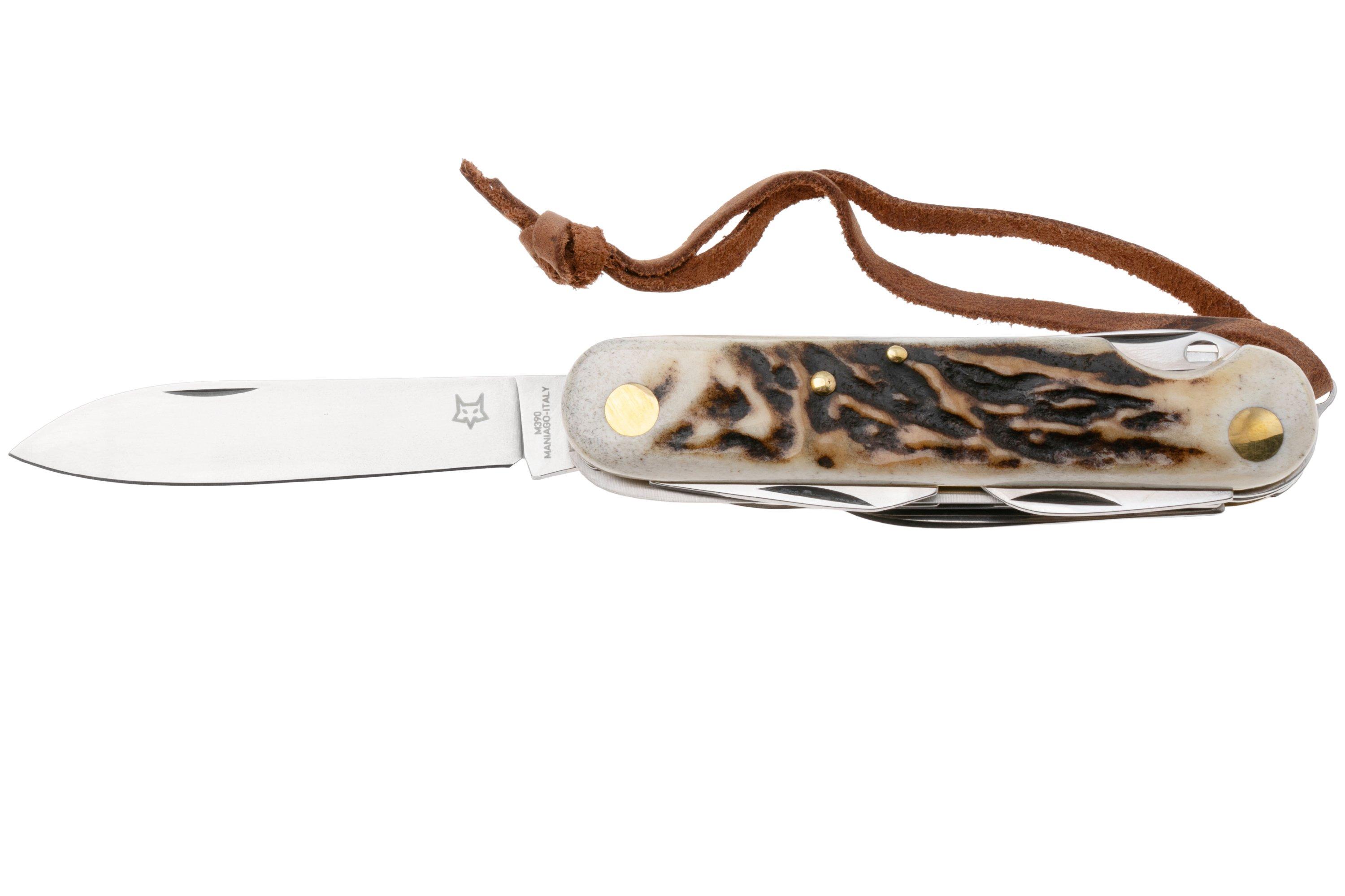 Fox Knives Venatores 226-8-SCE, M390 Deer Horn 8 Tools, Swiss