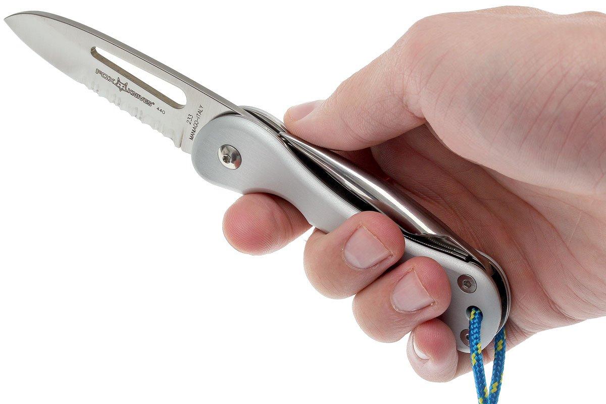 Fox 233A Sailing knife, silver aluminum Advantageously shopping at