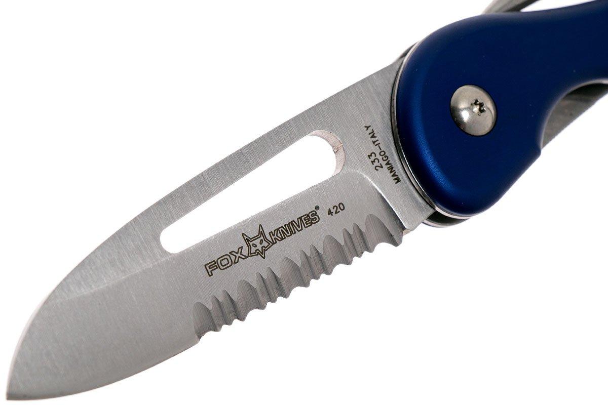 Fox 233B Sailing knife, blue aluminum Advantageously shopping at