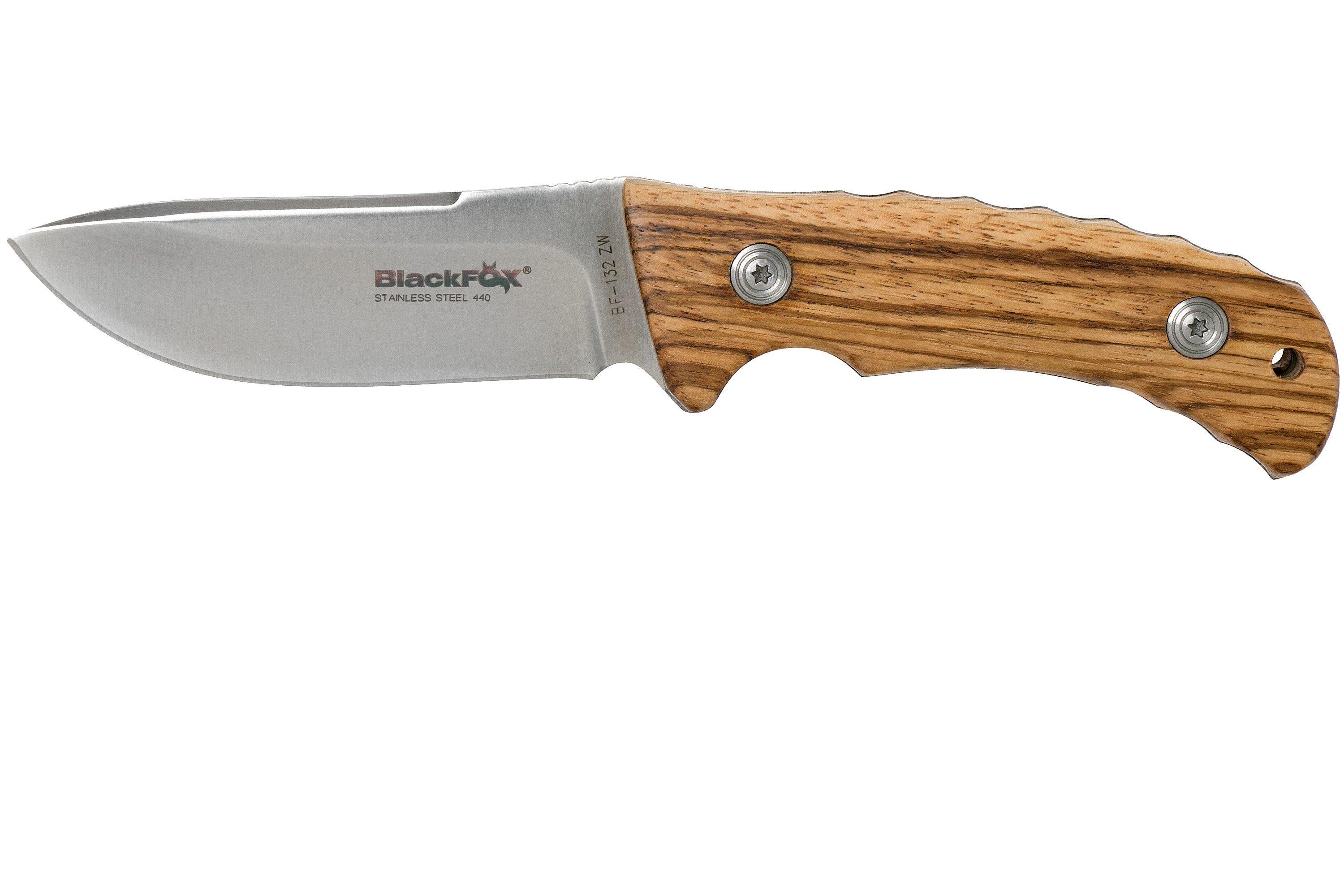 Fox Knives Black Fox Drop Point BF-132ZW Zebrawood hunting knife ...