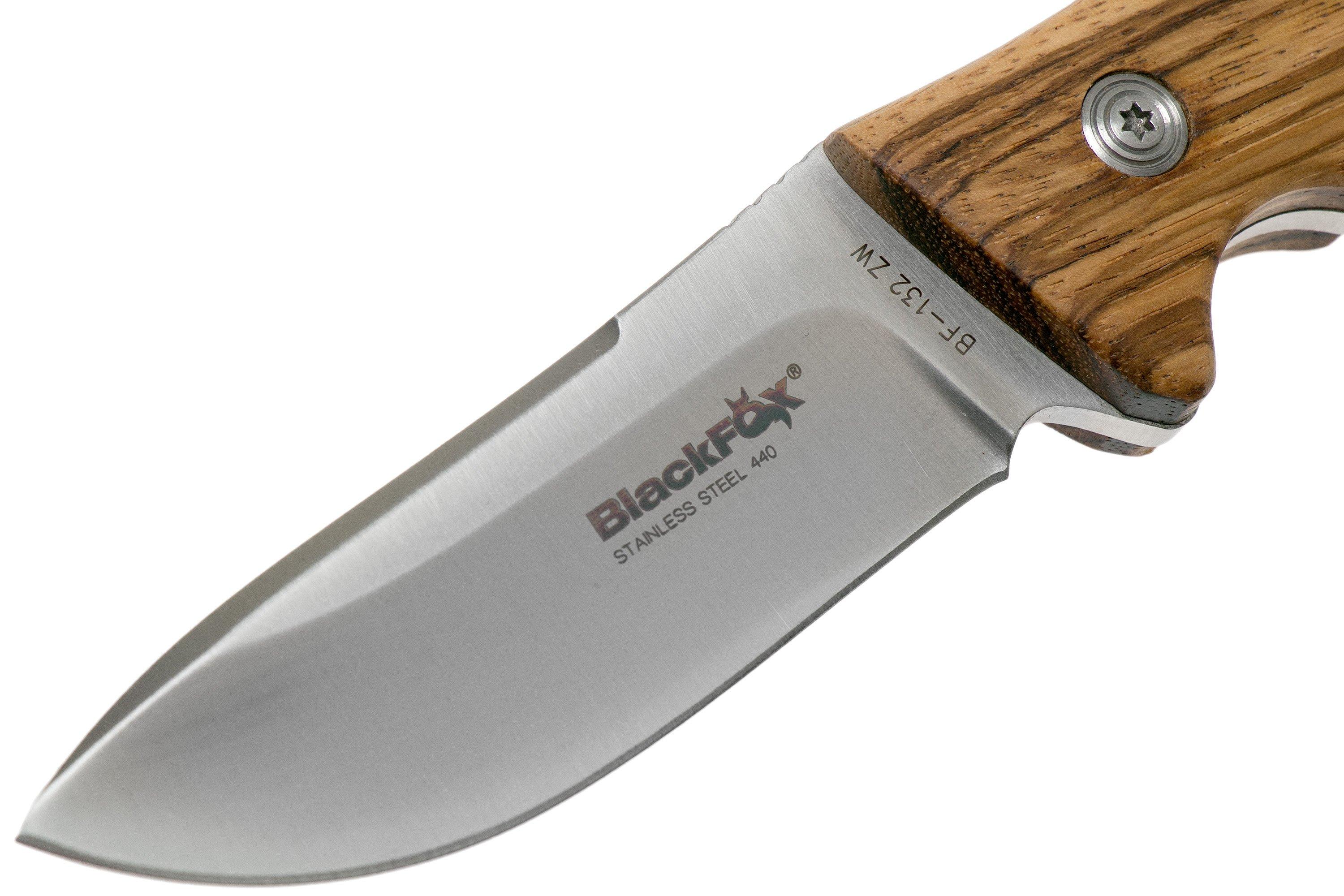 Fox Knives Black Fox Drop Point BF-132ZW Zebrawood hunting knife ...