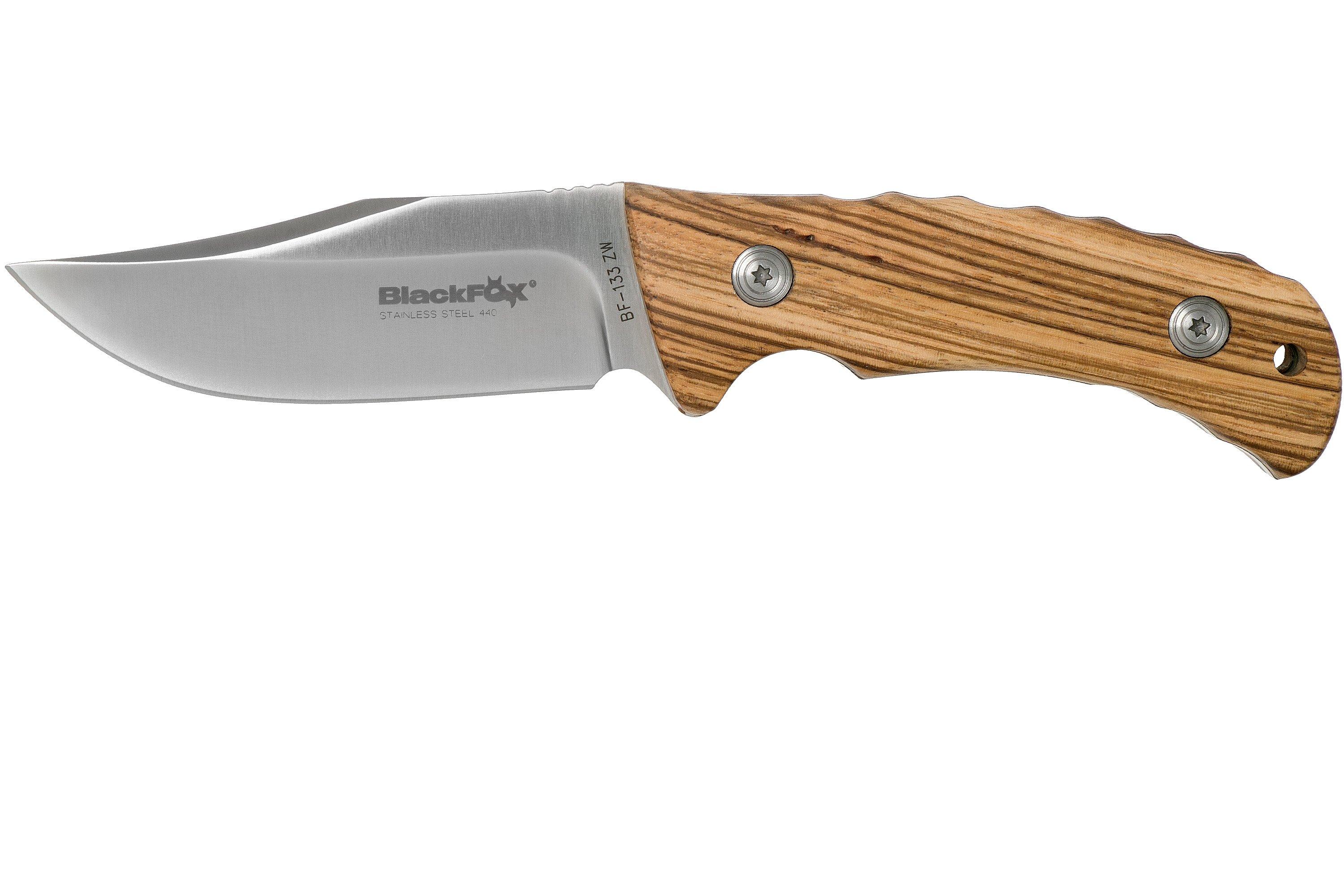 Fox Knives Black Fox Clip Point BF-133ZW Zebrawood hunting knife ...