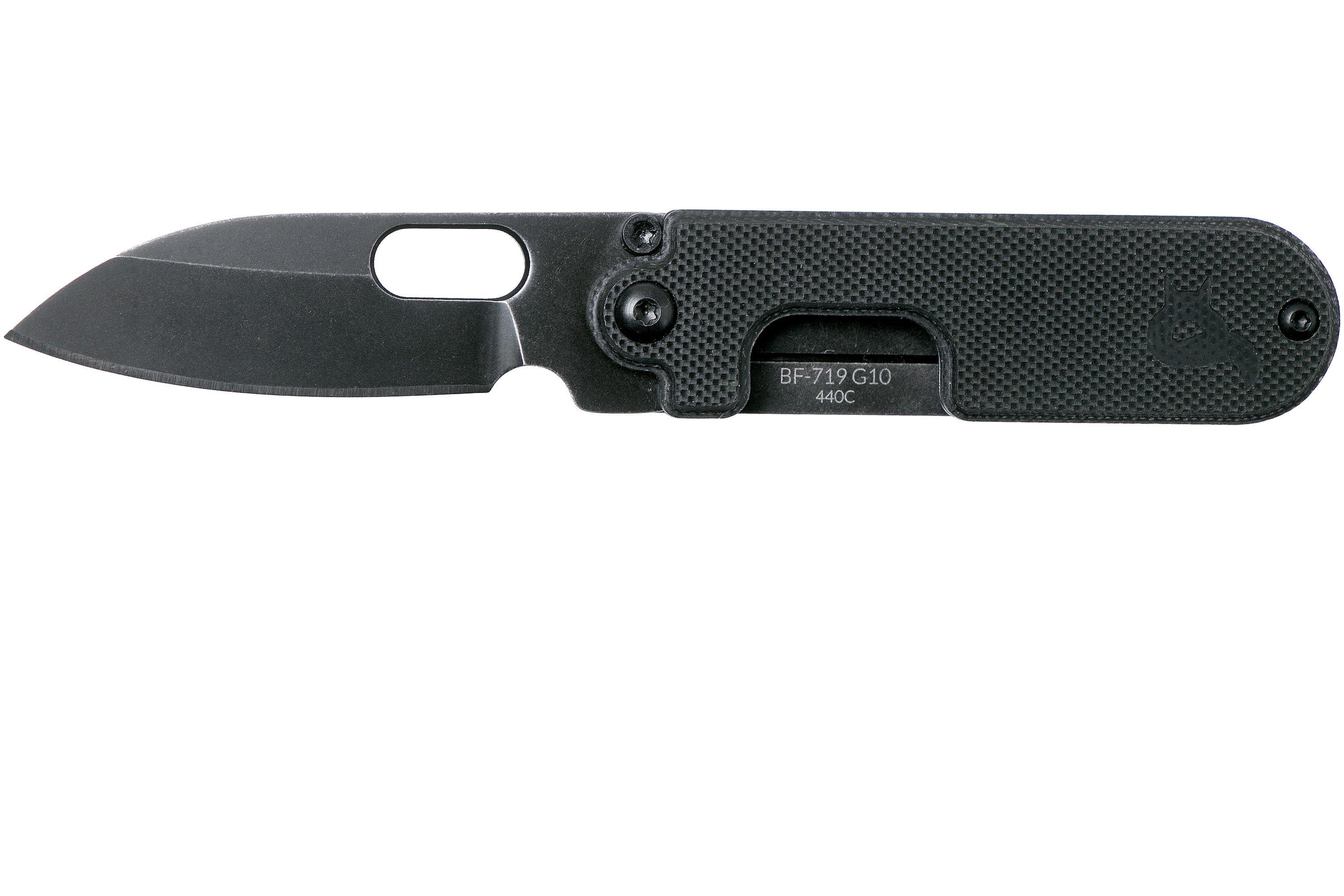 Fox Bean Gen 2 Full Black BF719G10 Black Fox pocket knife, Serge