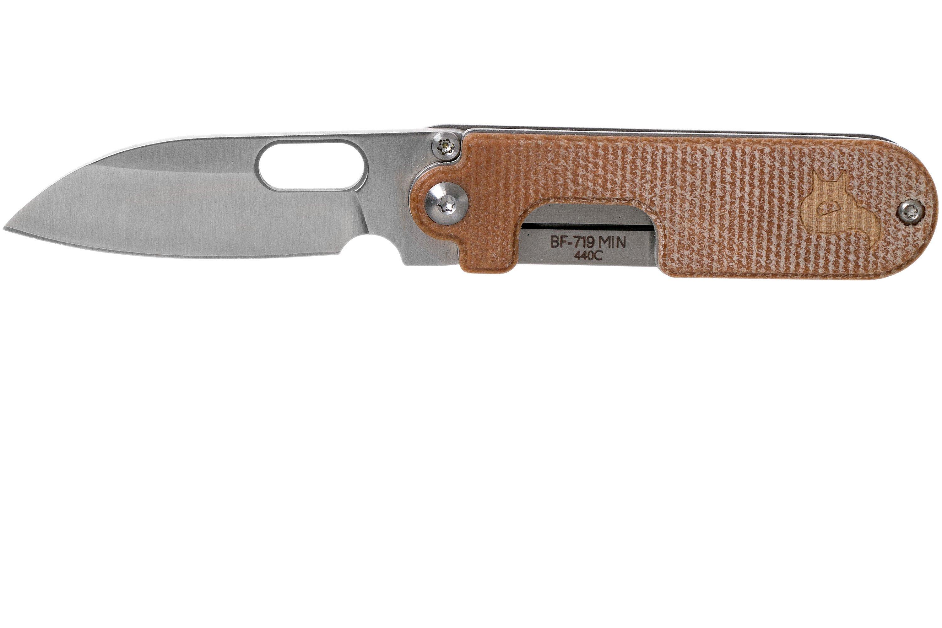 Black Fox Bean Gen 2, 440C, Natural Micarta, BF719MIL pocket knife