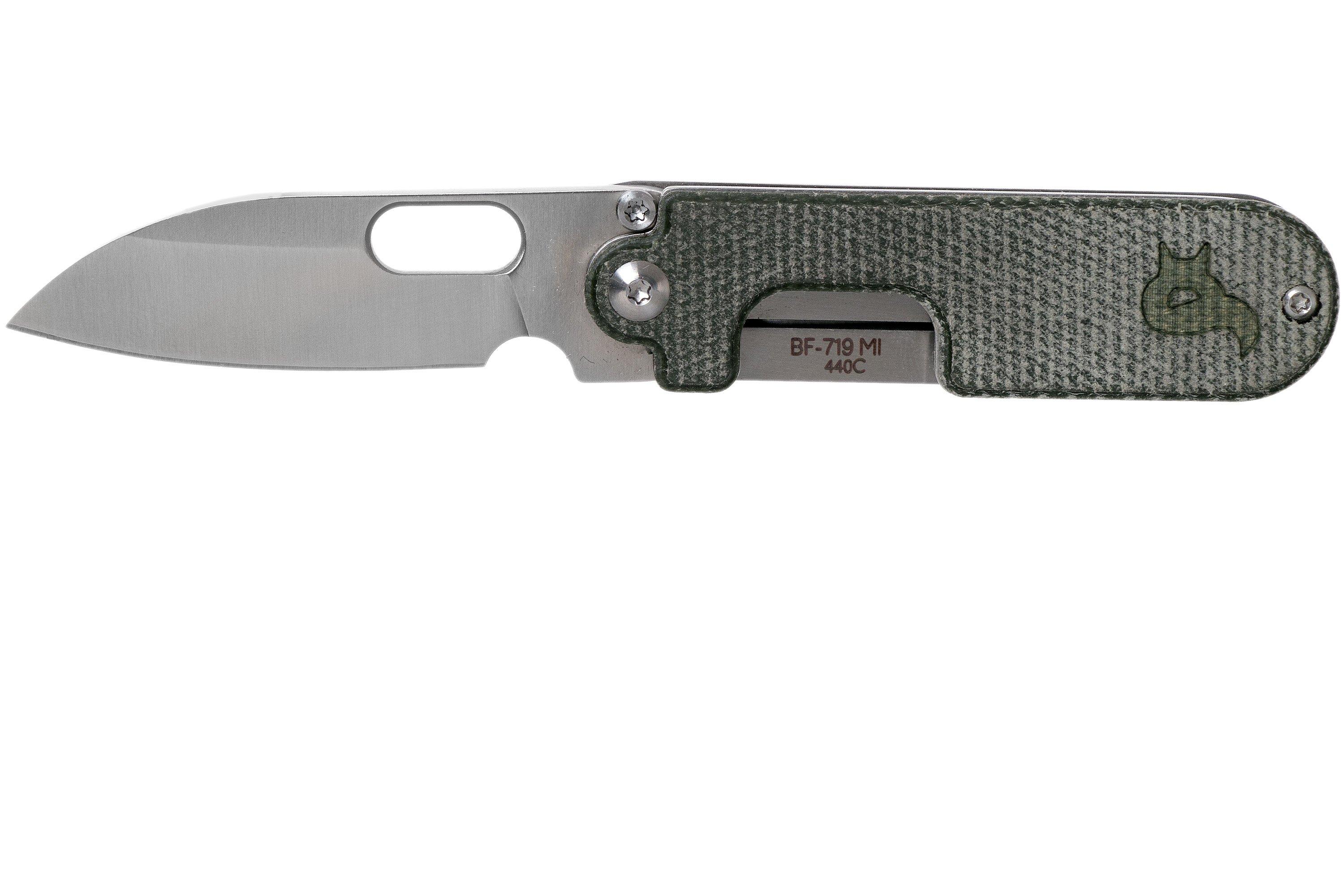 Black Fox Bean Gen 2, 440C, Green Micarta, BF719MI pocket knife