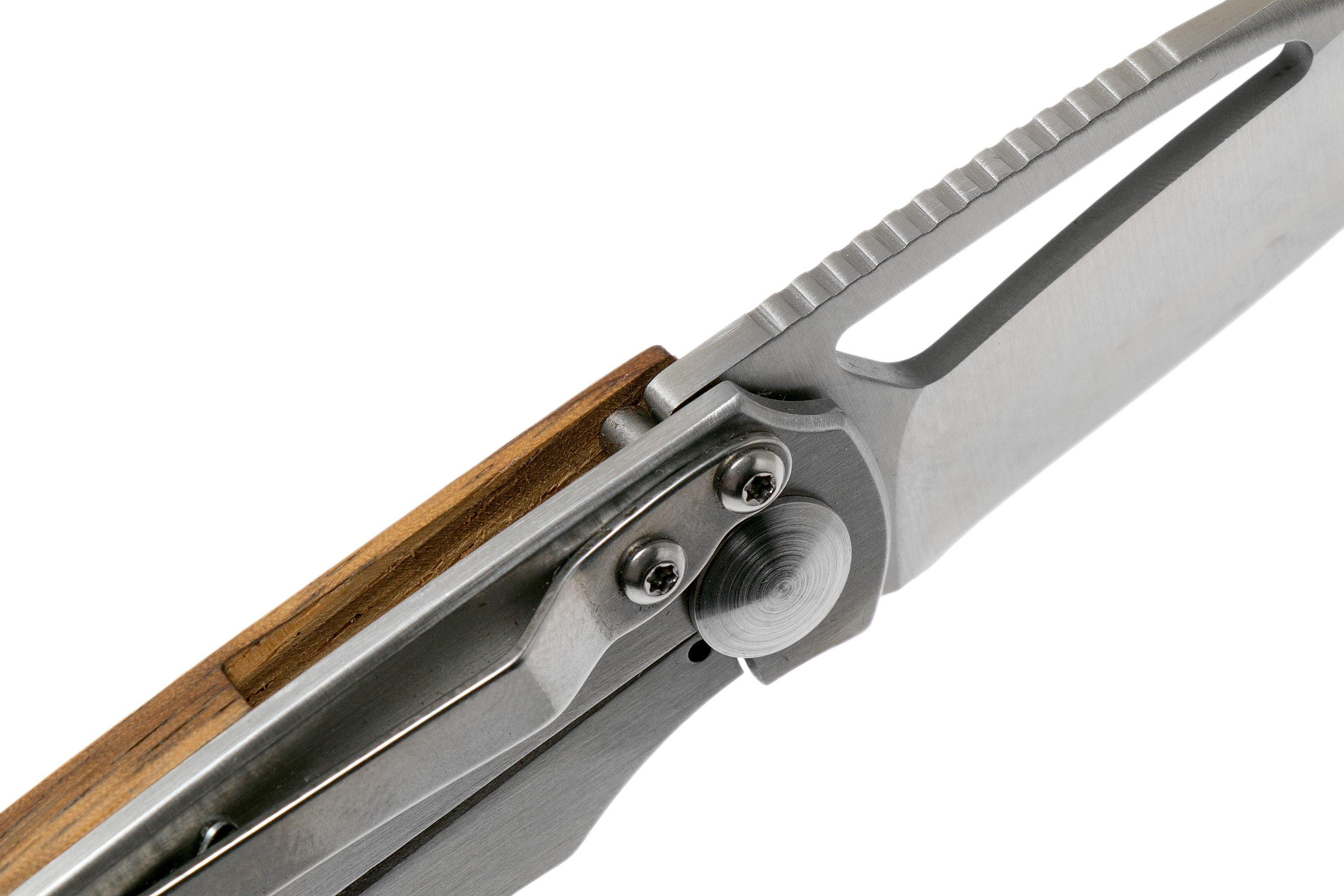 Fox Knives Racli BF744ZW Black Fox, Zebra wood pocket knife, Simonutti