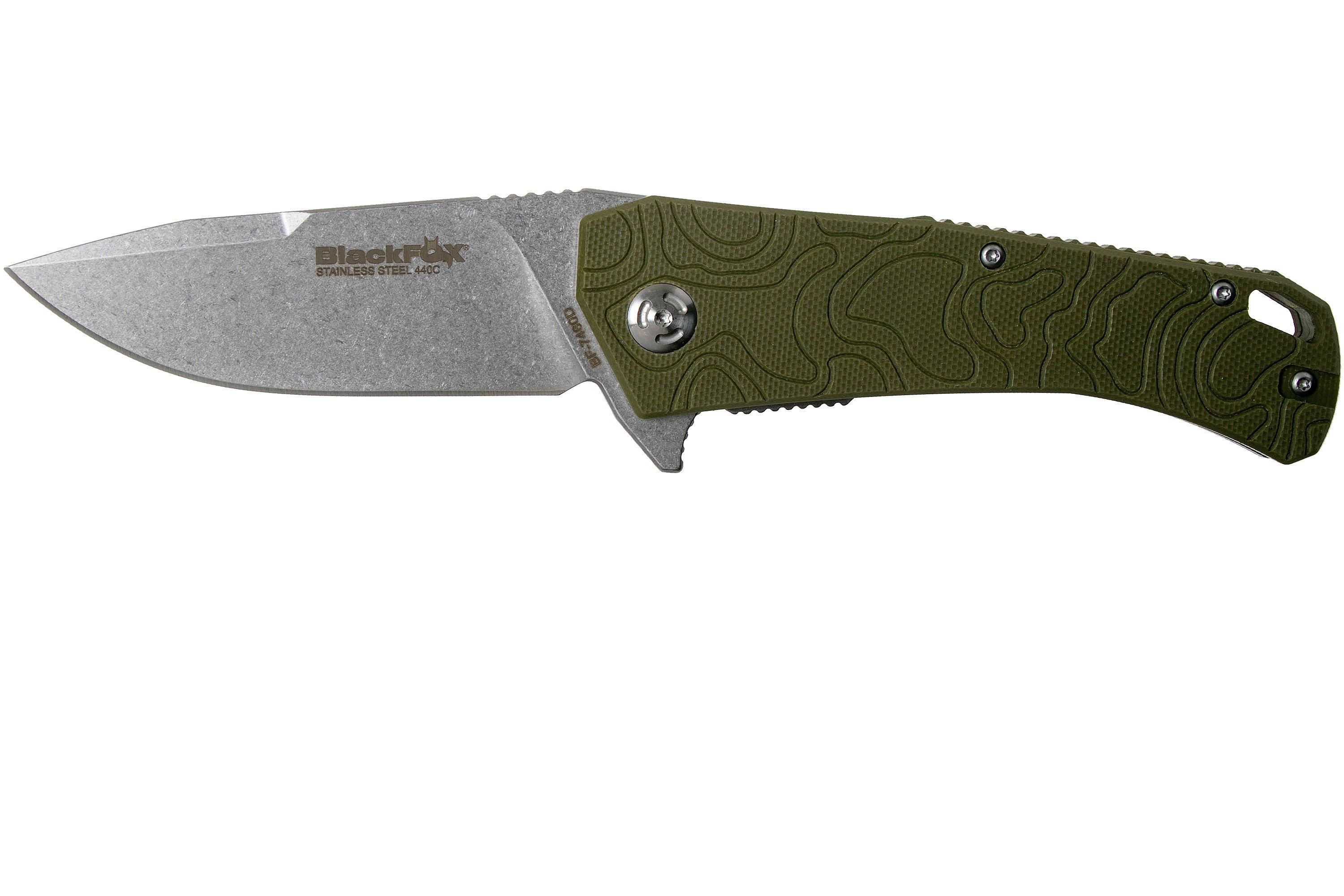Fox Knives Echo 1 BF746OD Black Fox, OD Green G10 pocket knife, Mikkel