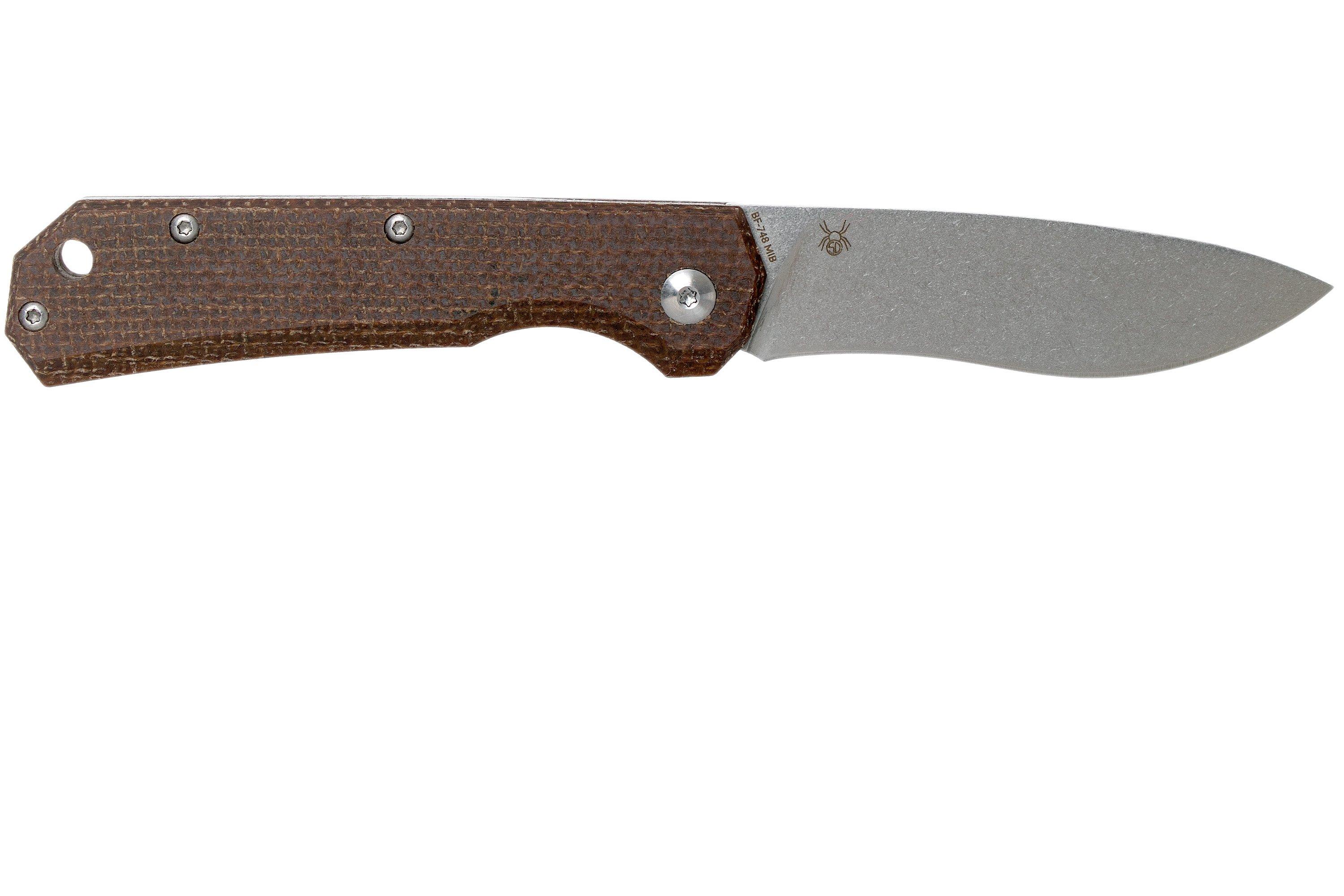 Fox Knives Brand CIOL folding knife satin coat stainless steel 440C Micarta handle