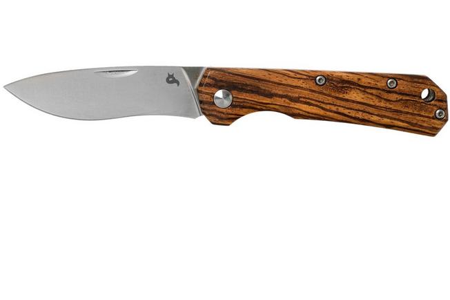 Fox Black Fox Ciol Folding Knife BF-748ZW Zebrano Wood pocket knife, Denis  Simonutti design