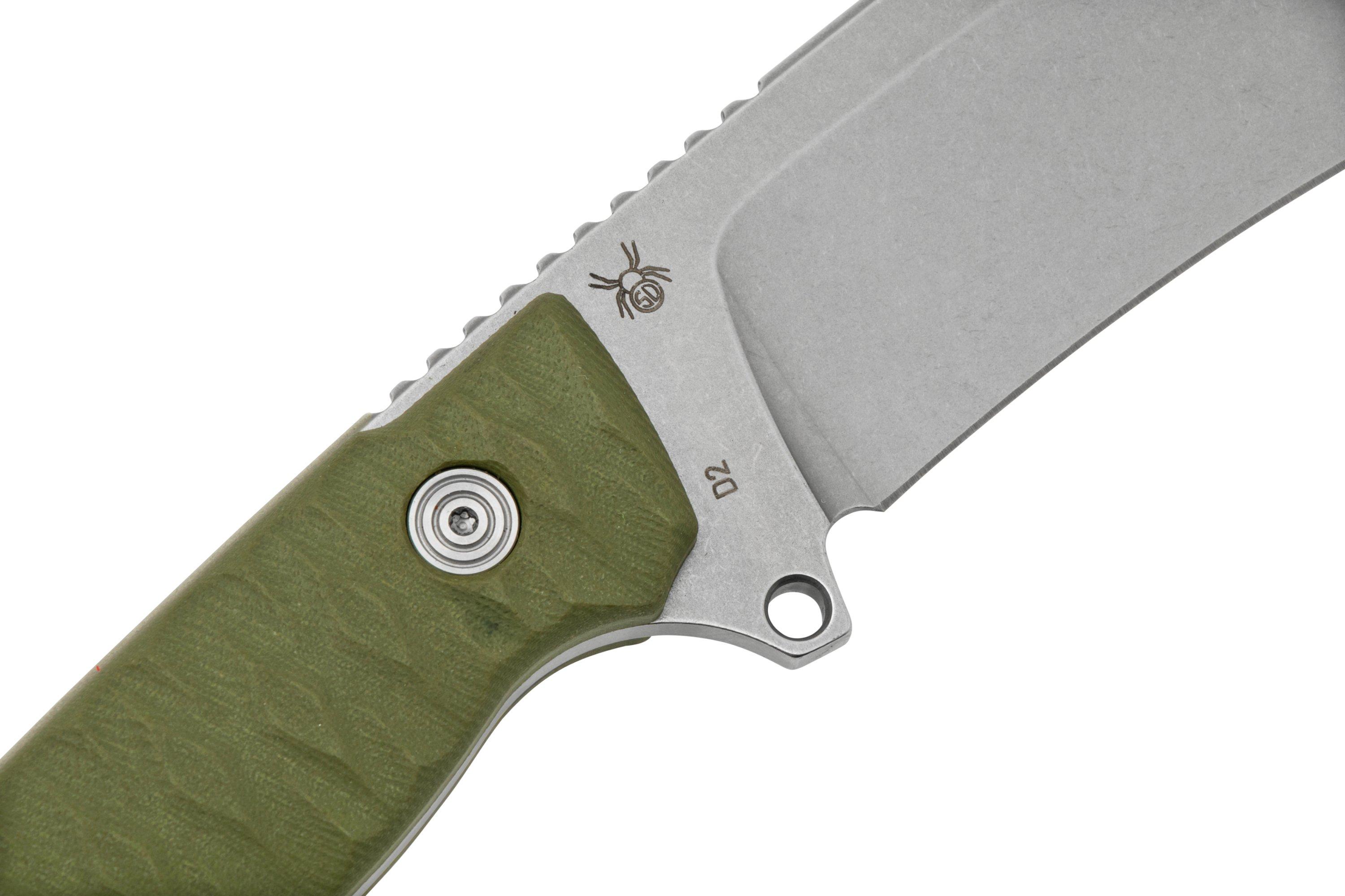 Black Fox Golem, Stonewashed D2 Blade, OD Green G10 fixed knife