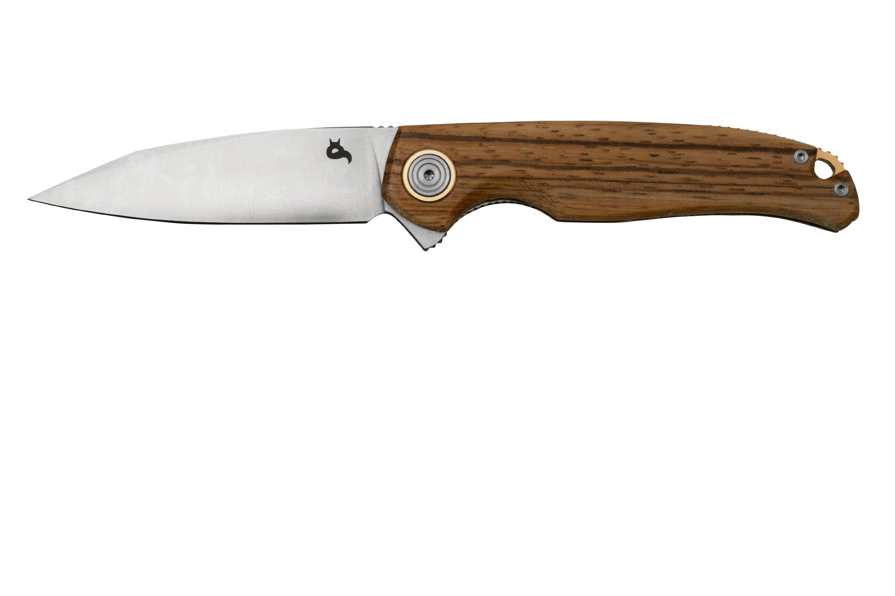 Black Fox Argus BF760W Satin D2 Zebra Wood, pocket knife