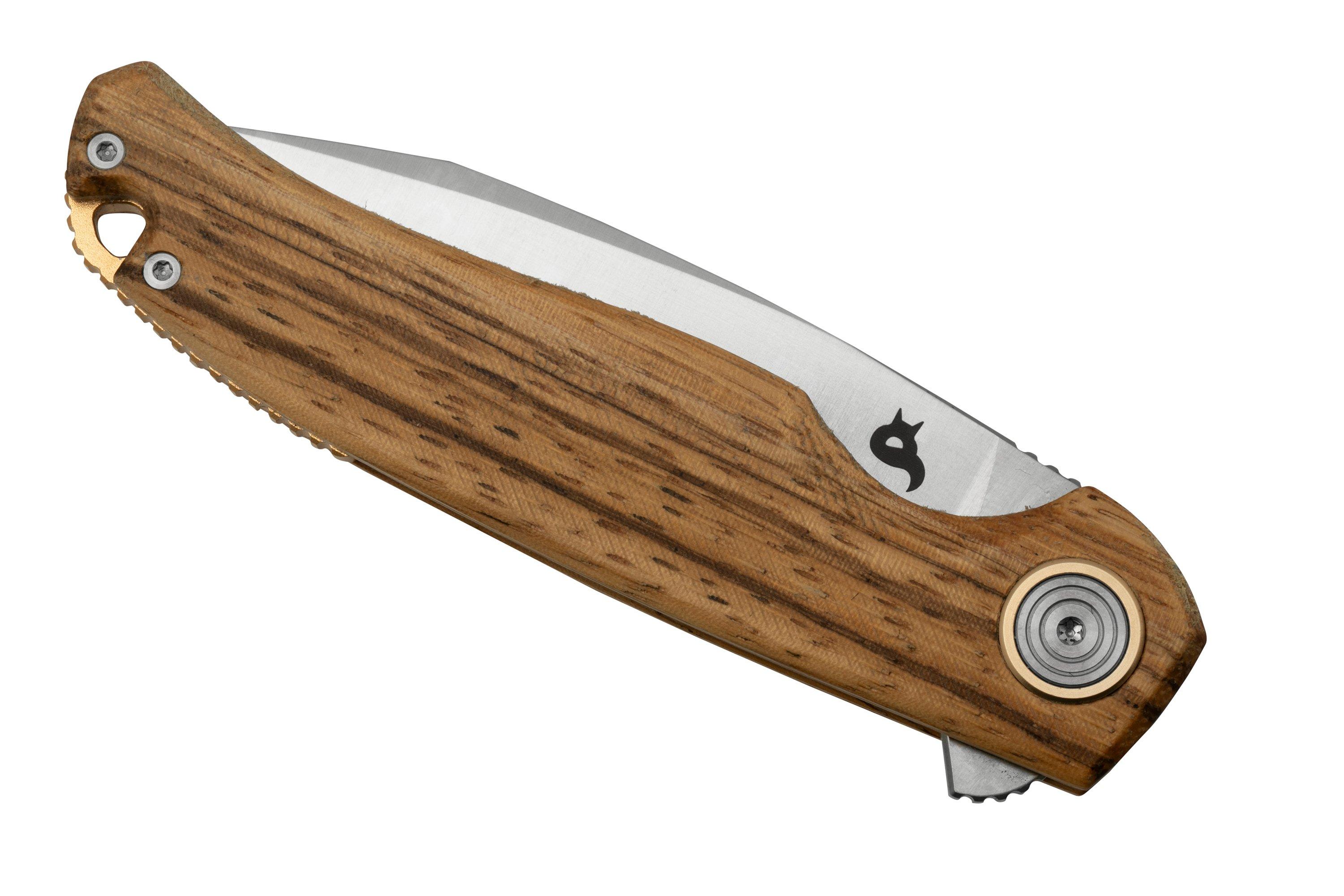 Black Fox Argus BF760W Satin D2 Zebra Wood, pocket knife