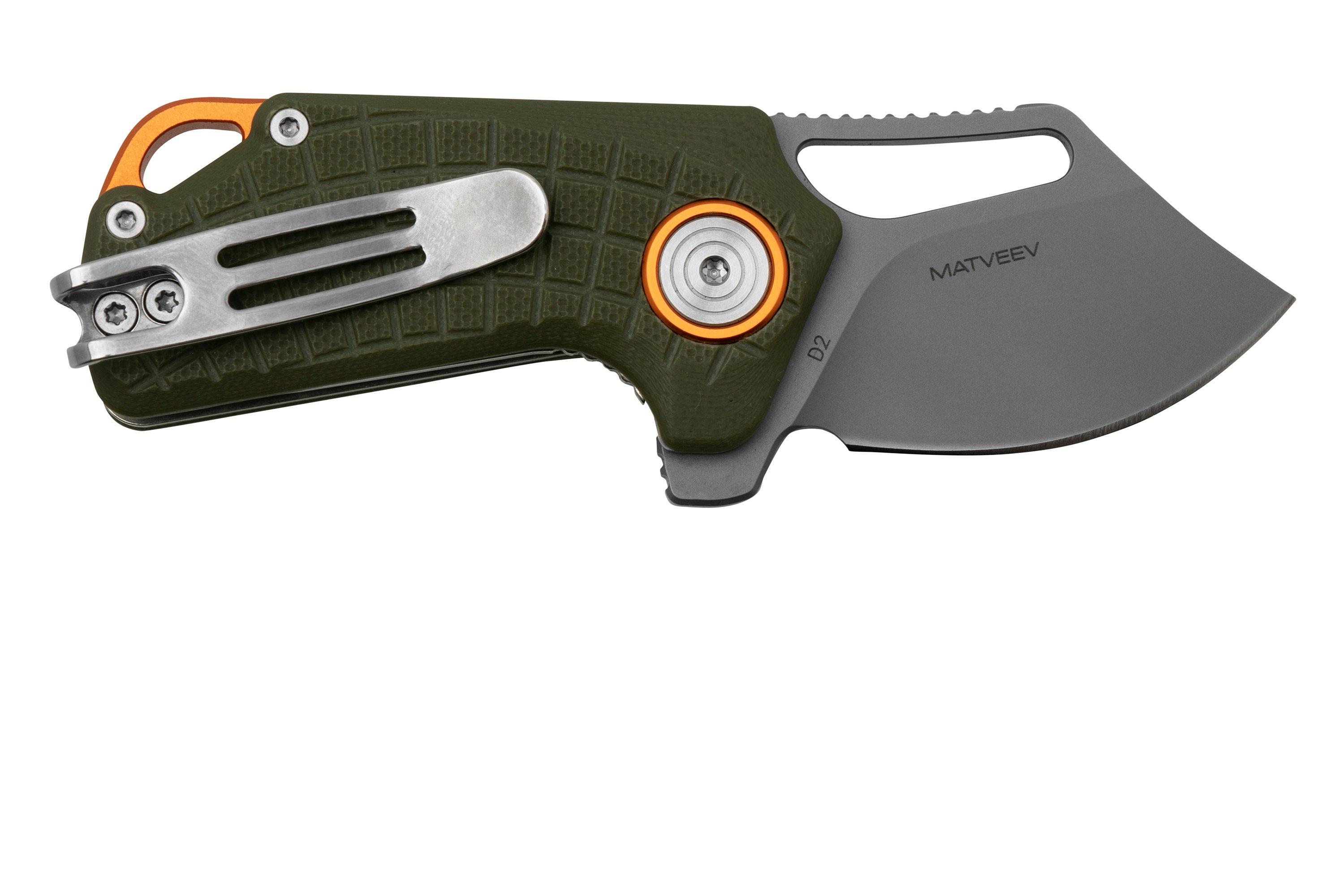Fox Knives PUCK BF-761 OD Folding Pocket Knife 58-60 HRC Stainless Steel D2