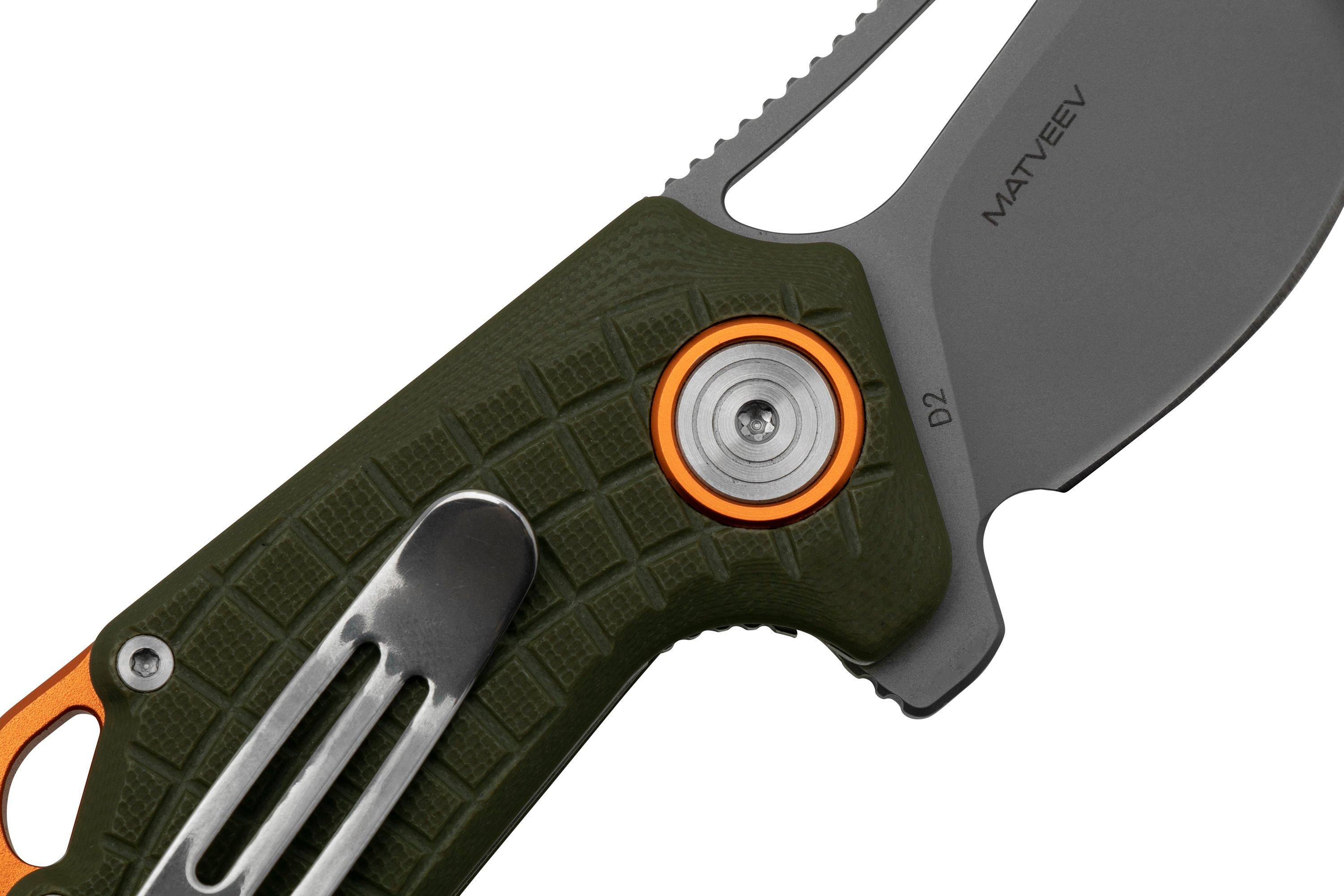 Fox Knives PUCK BF-761 OD Folding Pocket Knife 58-60 HRC Stainless Steel D2 main image 1