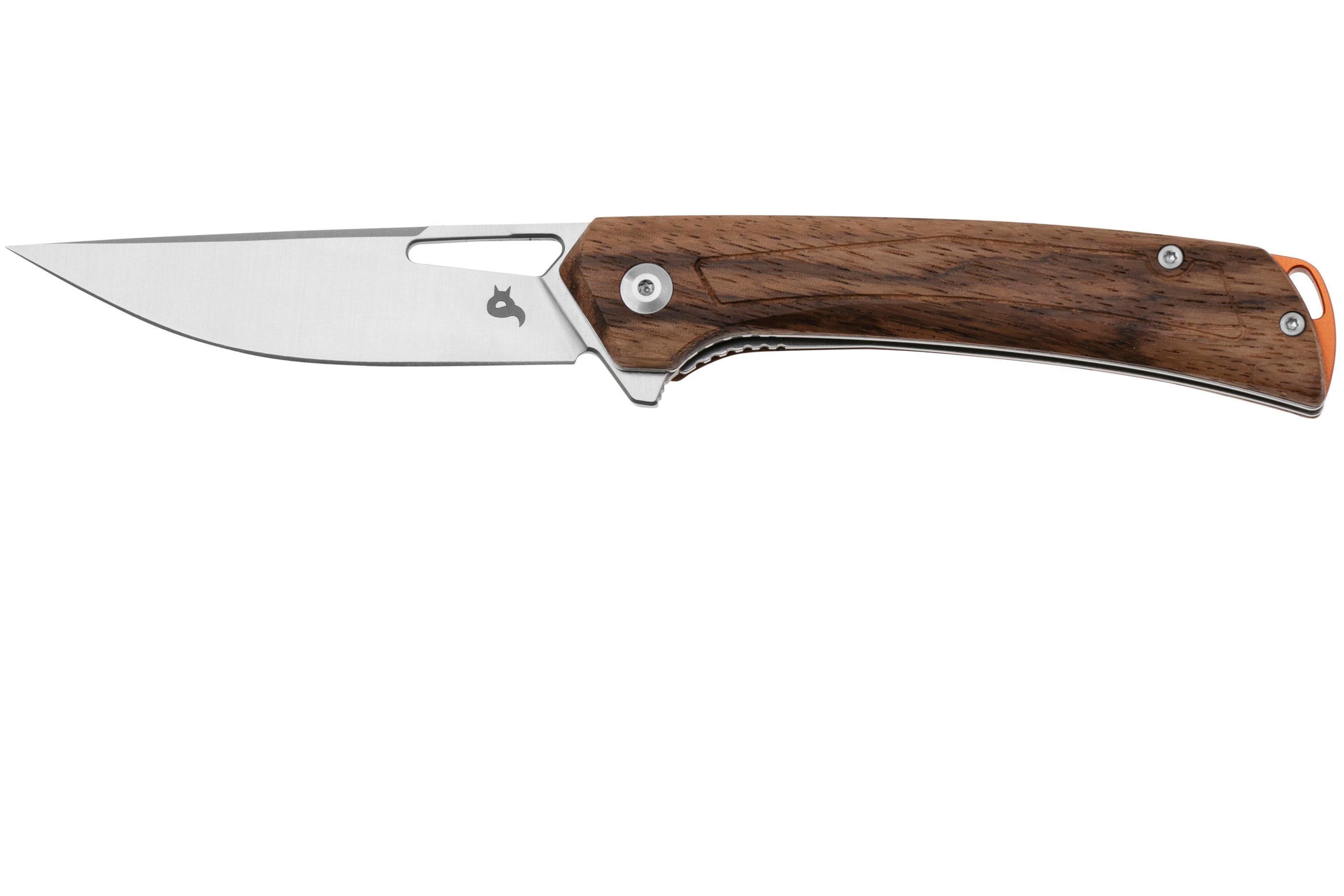 Black Fox Sneaky BF-768W Satin D2, Zebra Wood pocket knife