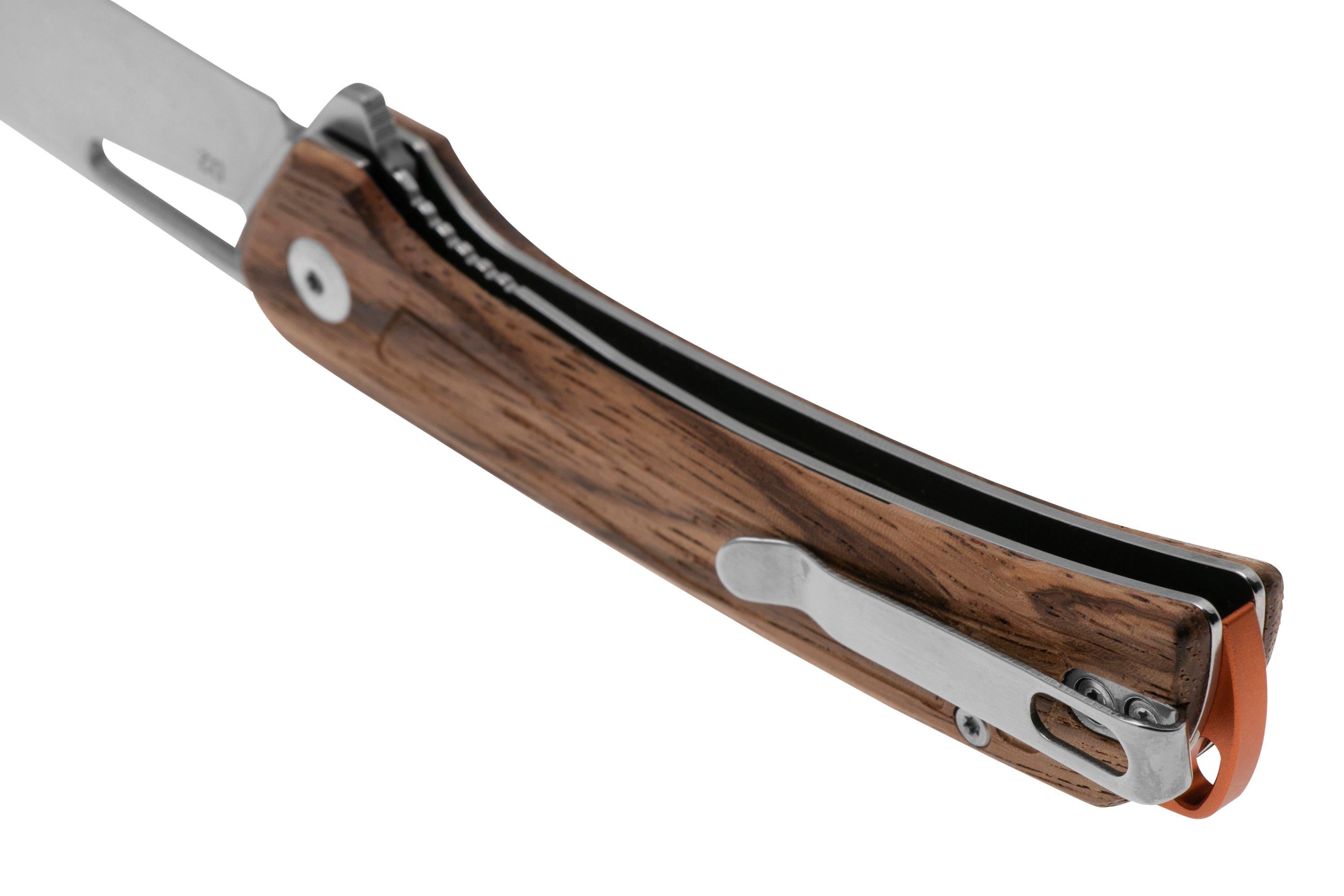 Black Fox Sneaky BF-768W Satin D2, Zebra Wood pocket knife