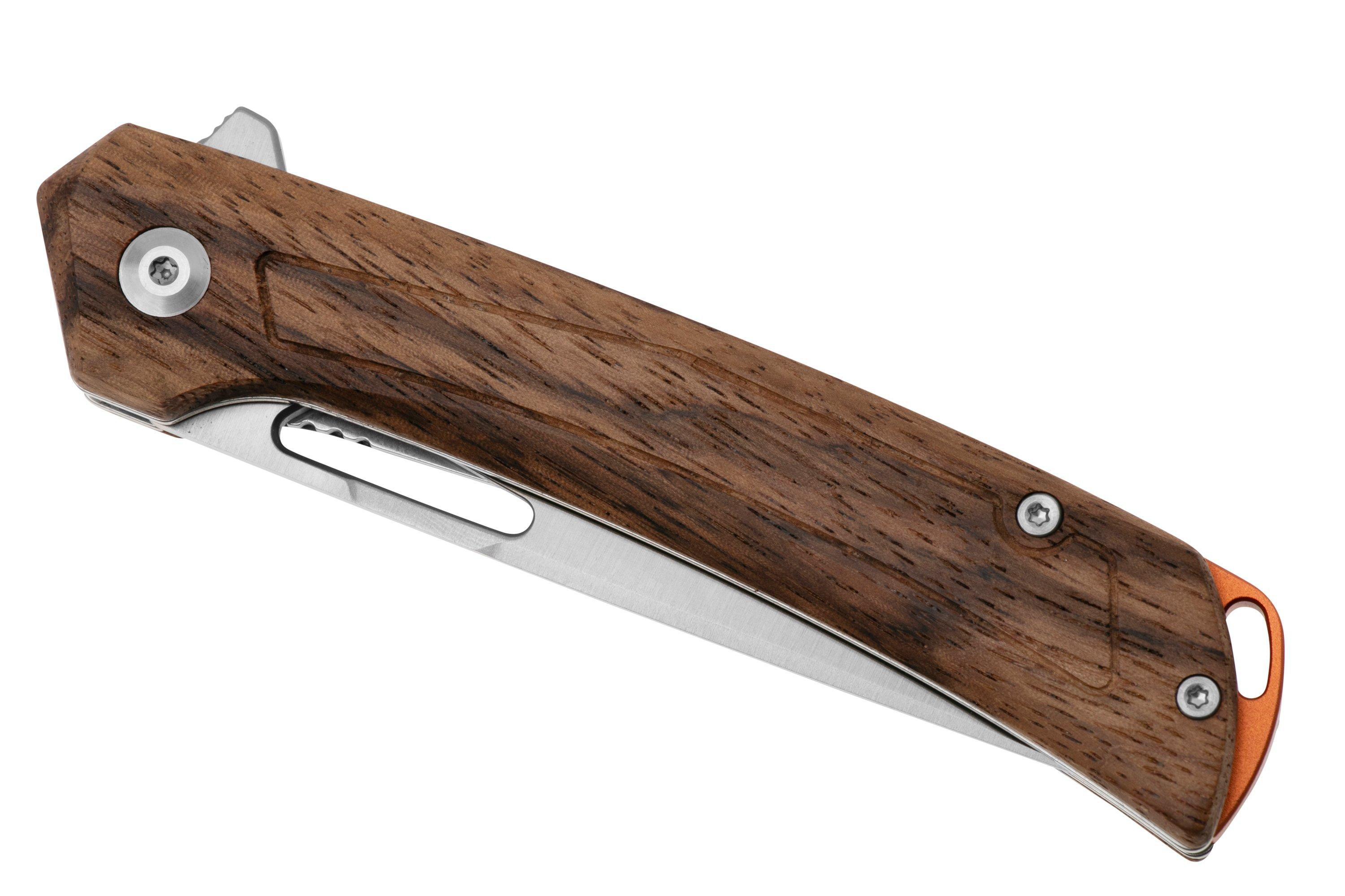 Black Fox Sneaky BF-768W Satin D2, Zebra Wood pocket knife