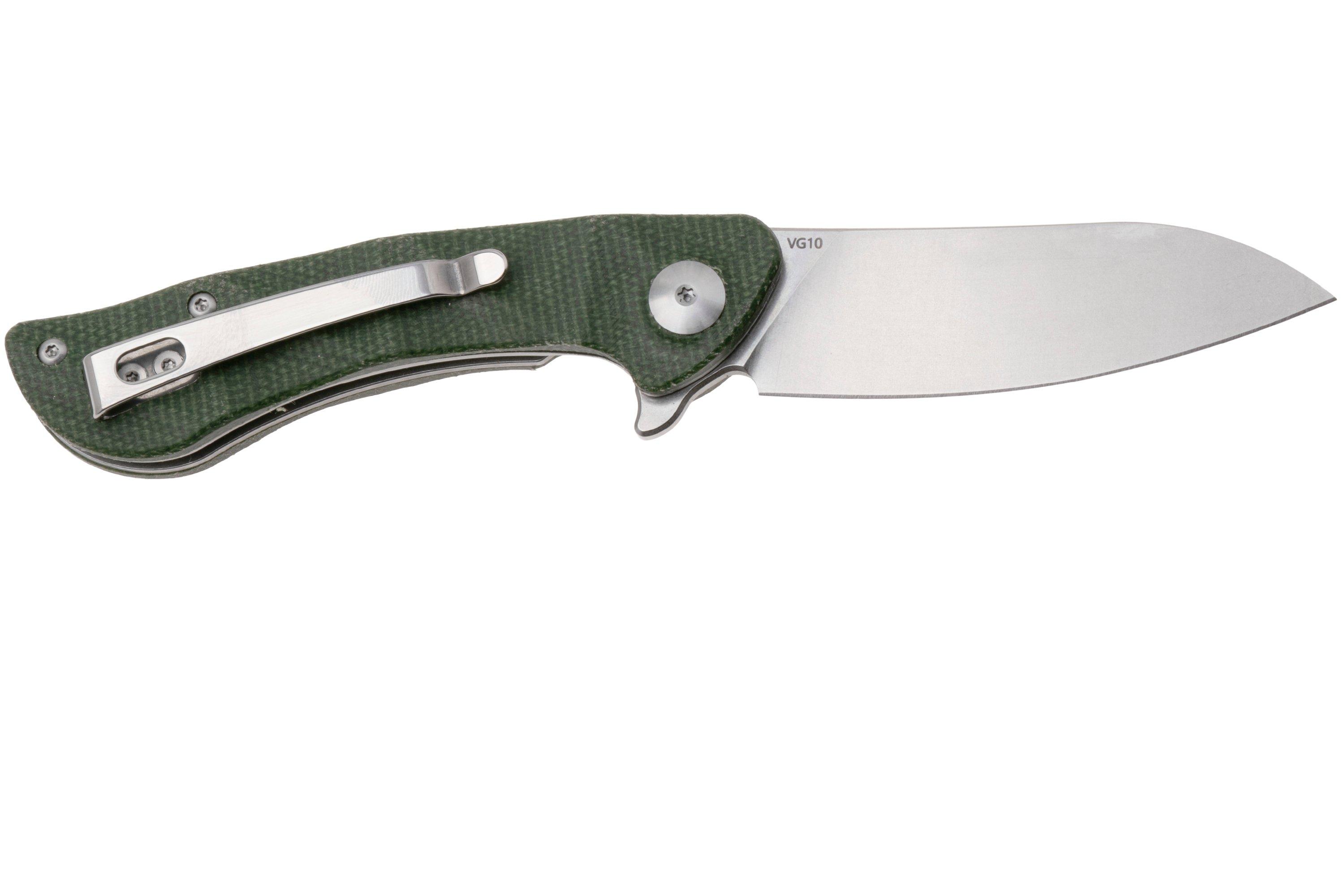 Black Fox Dripper BF-771-MOD Stonewashed VG10, Green Micarta