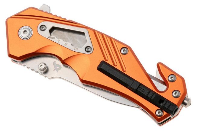 Afbeelding voor Black Fox Demand BF-784-OR, Stonewashed D2, Orange Aluminum zakmes