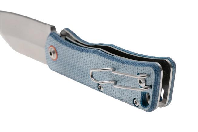 Afbeelding voor Black Fox Teeny BF-785 Satin D2, Blue Micarta, zakmes