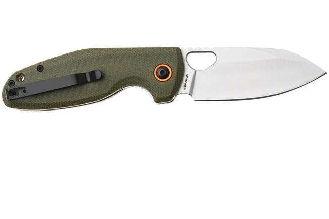 Afbeelding voor Black Fox Puffy BF-786-MOD Satin 10Cr15CoMoV, OD Green Canvas Micarta, zakmes
