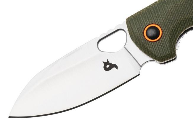 Afbeelding voor Black Fox Puffy BF-786-MOD Satin 10Cr15CoMoV, OD Green Canvas Micarta, zakmes