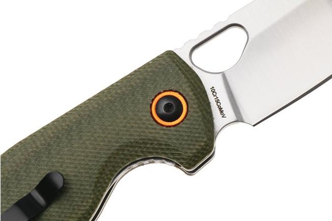 Afbeelding voor Black Fox Puffy BF-786-MOD Satin 10Cr15CoMoV, OD Green Canvas Micarta, zakmes