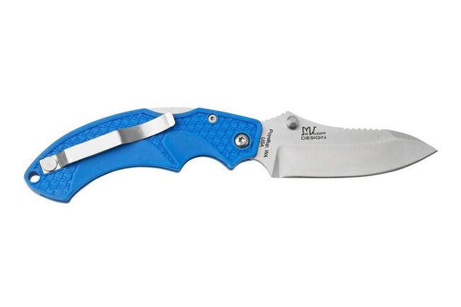 Image for Fox Knives USA Forza Blue Droppoint FKU-AMI-DP-BLU pocket knife, Mike Vellekamp design