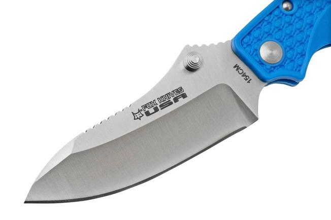 Image for Fox Knives USA Forza Blue Droppoint FKU-AMI-DP-BLU pocket knife, Mike Vellekamp design