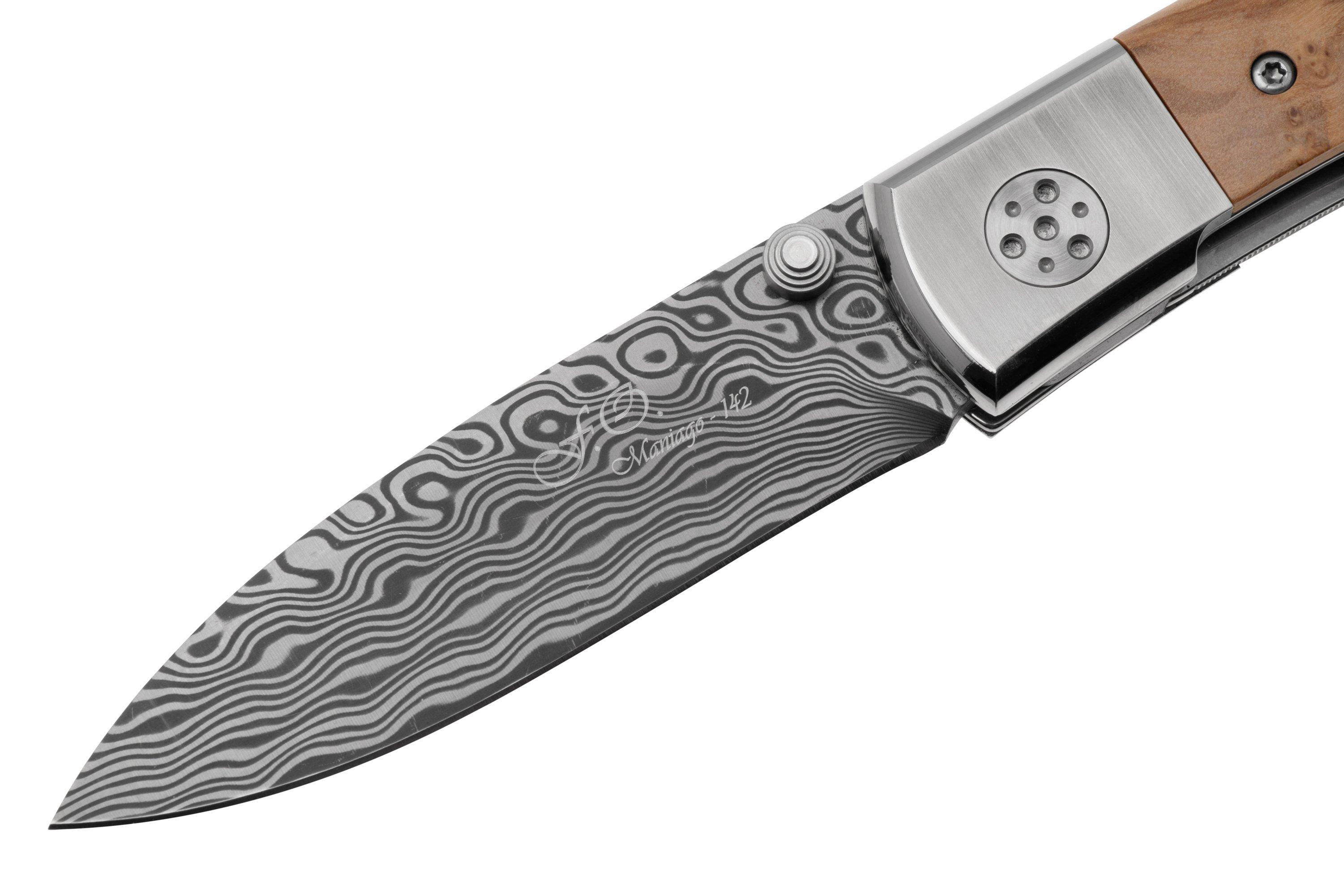 FOX Knives Elite FX-273-DOL Damasteel Super Dense Twist Damascus, Olive ...