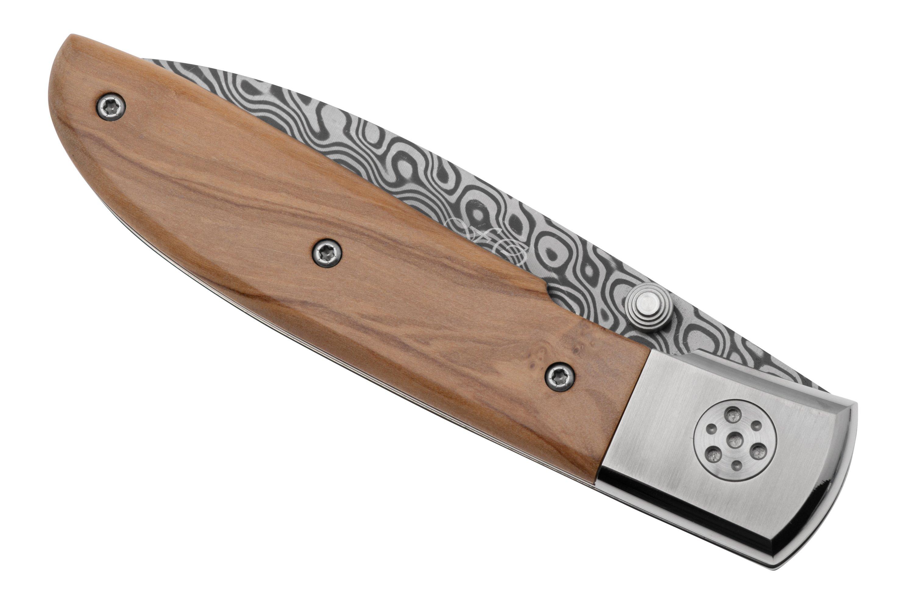 FOX Knives Elite FX-273-DOL Damasteel Super Dense Twist Damascus, Olive ...