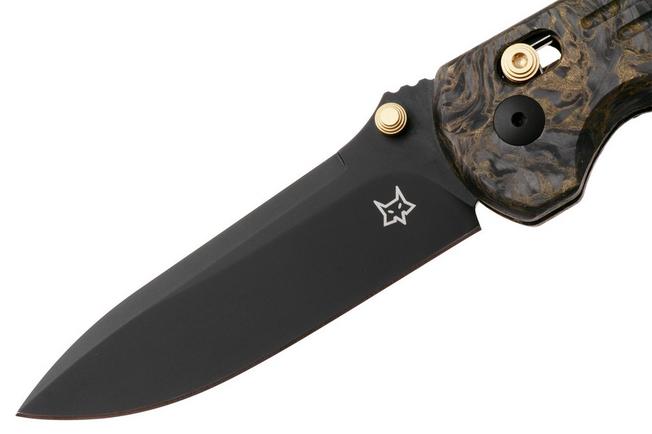 Afbeelding voor Fox Knives Gabi FX-451-DMG Black PVD Niolox, Gold Dark Matter, zakmes