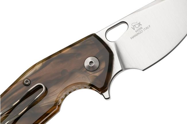 Afbeelding voor Fox Knives Suru FX-526LI-EX1, Satin M398, Brown Cellulose Acetate, zakmes, Jesper Voxnaes design