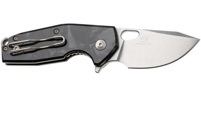 Afbeelding voor Fox Knives Suru FX-526LI-RB2, Stonewashed M398, Grey Cellulose Acetate, zakmes, Jesper Voxnaes design