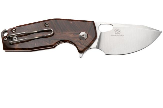 Afbeelding voor Fox Knives Suru FX-526LI-RB3, Satin M398, Brown Cellulose Acetate, zakmes, Jesper Voxnaes design