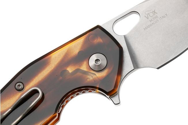 Bild für Fox Knives Suru FX-526LI-RB4, Stonewashed M398, Amber Cellulose Acetate, Taschenmesser, Jesper Voxnaes Design