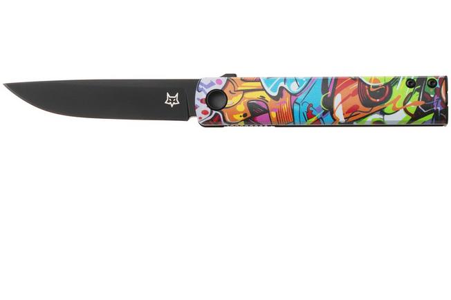 Afbeelding voor Fox Knives Chnops UV FX-543-A2 Black Idroglider Becut, Black Aluminium Abstract 2 zakmes, Riccardo Gobbato design