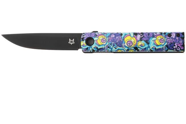 Afbeelding voor Fox Knives Chnops UV FX-543-A3 Black Top Shield Becut, Black Aluminium Abstract 3 zakmes, Riccardo Gobbato design